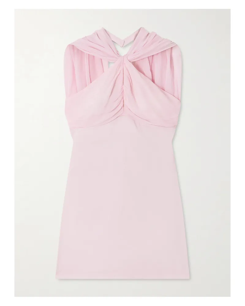 Posse Solene Minikleid Aus Chiffon Mit Raffungen Und Glänzendem Crêpe - Pink Pink