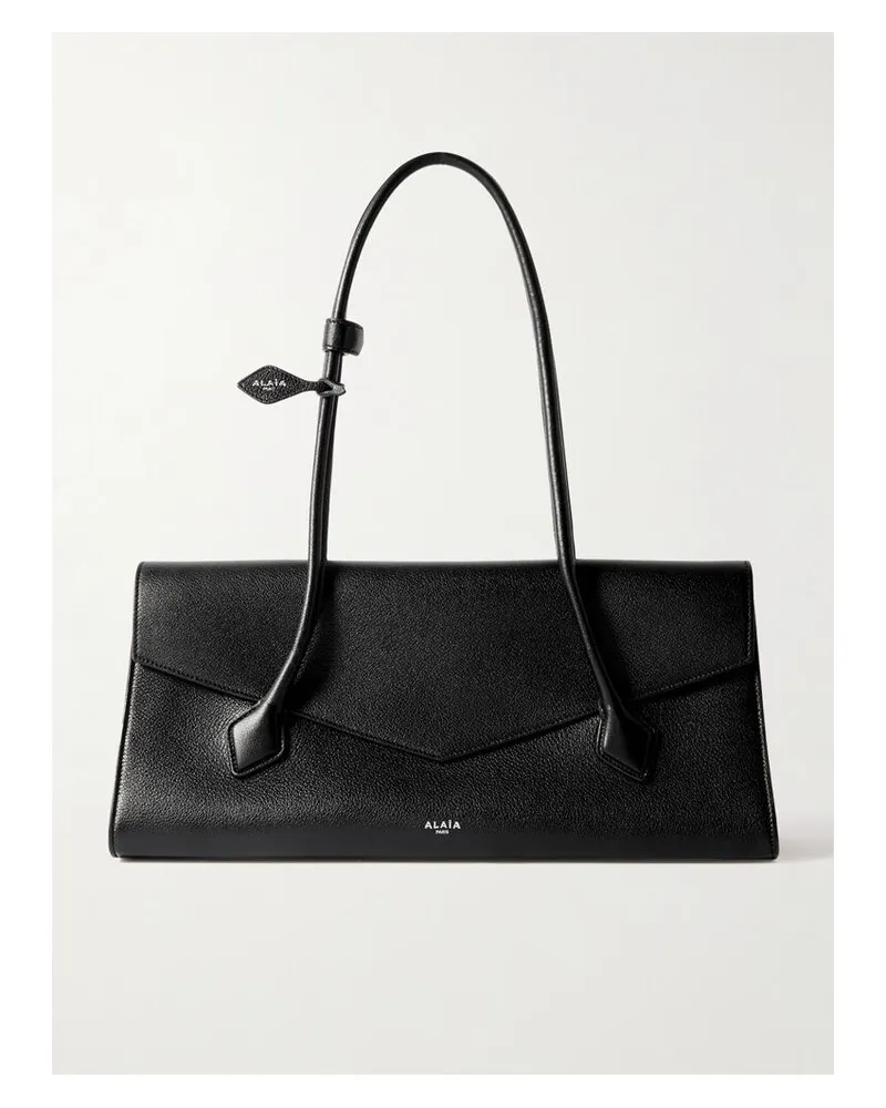 Alaïa Le Teckel Flap Schultertasche Aus Strukturiertem Leder - Schwarz Schwarz