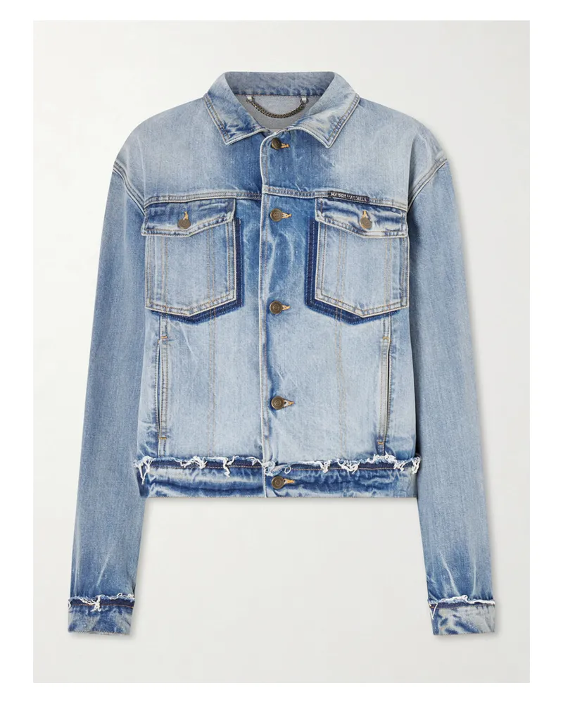 Maison Margiela Jeansjacke In Distressed-optik - Blau Blau