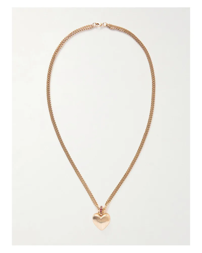 Roxanne Assoulin Textured Heart Goldfarbene Kette Gold