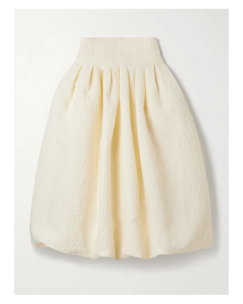 Sea Fayetta Midirock Aus Cloqué Mit Falten - Creme Creme