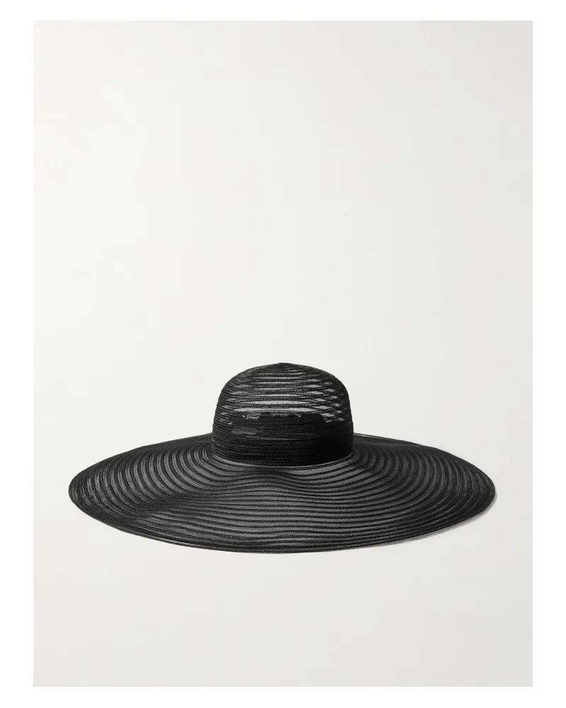 Eugenia Kim Sunny Sonnenhut Aus Geripptem Mesh - Schwarz Schwarz