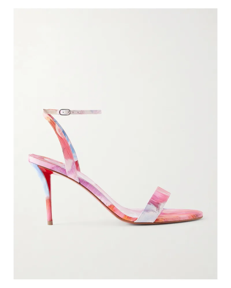 Christian Louboutin Miss Z 80 Floral-print Crepe De Chine Sandals - Multi Multi