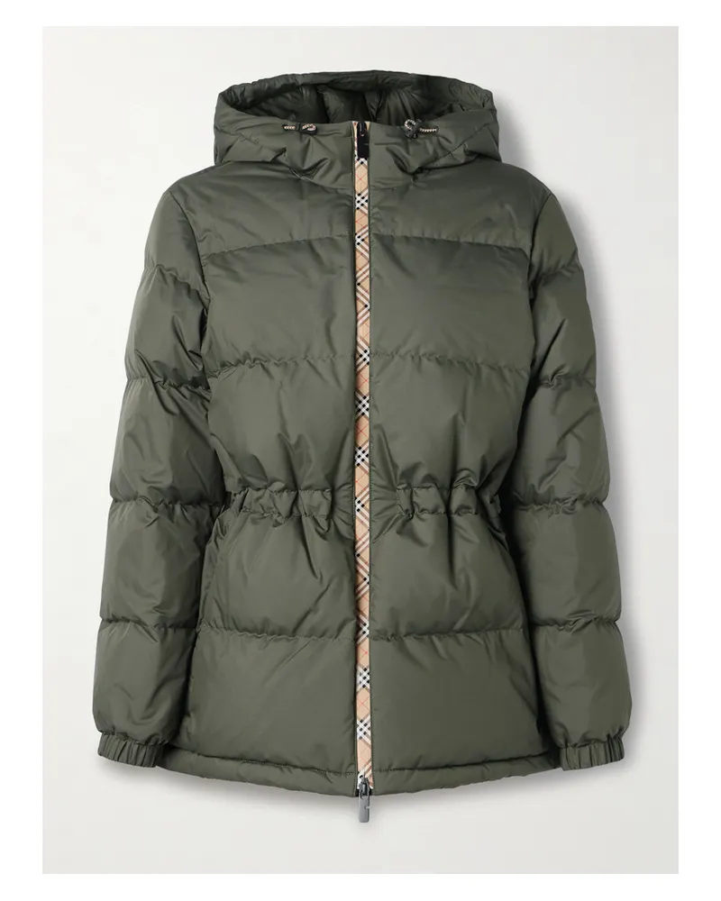 Burberry Daunenjacke Aus Gestepptem Shell Mit Kapuze - Grün Grün