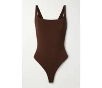 Fits Everybody Thong Bodysuit – Cocoa – String-body aus Stretch-jersey