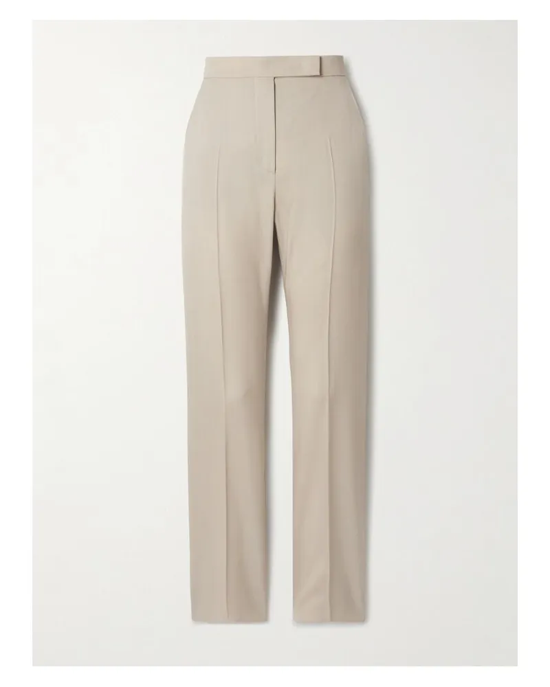 Max Mara Hose Mit Geradem Bein Aus Einer Mischung Aus Wolle, Mohair Und Seide - Neutral Neutral