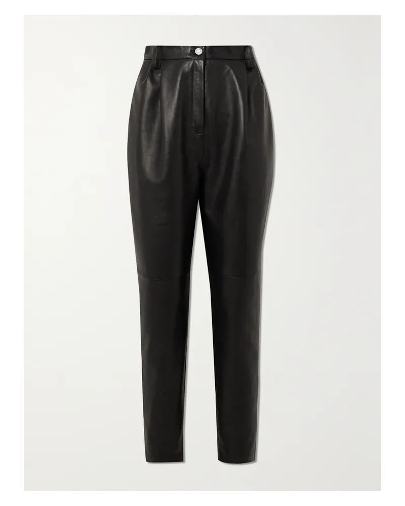 Magda Butrym Verkürzte Karottenhose Aus Leder - Schwarz Schwarz