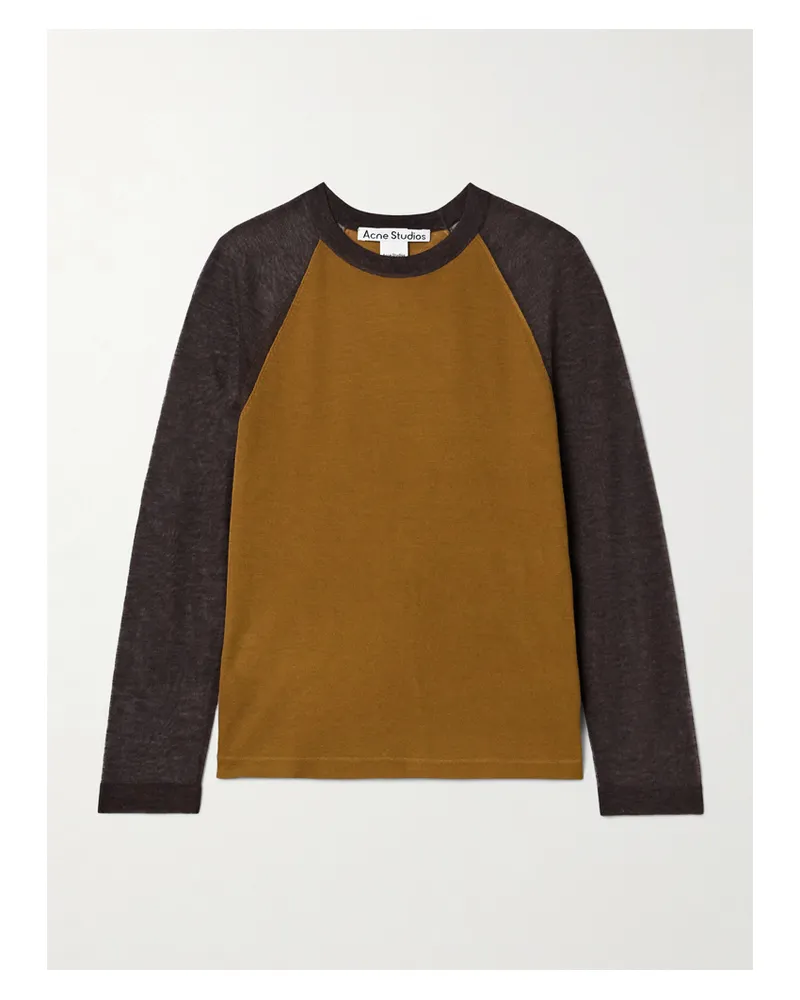 Acne Studios Zweifarbiges Oberteil Aus Einer Lyocell-wollmischung - Braun Braun