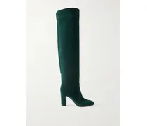 85 Overknees Aus Veloursleder - Grün