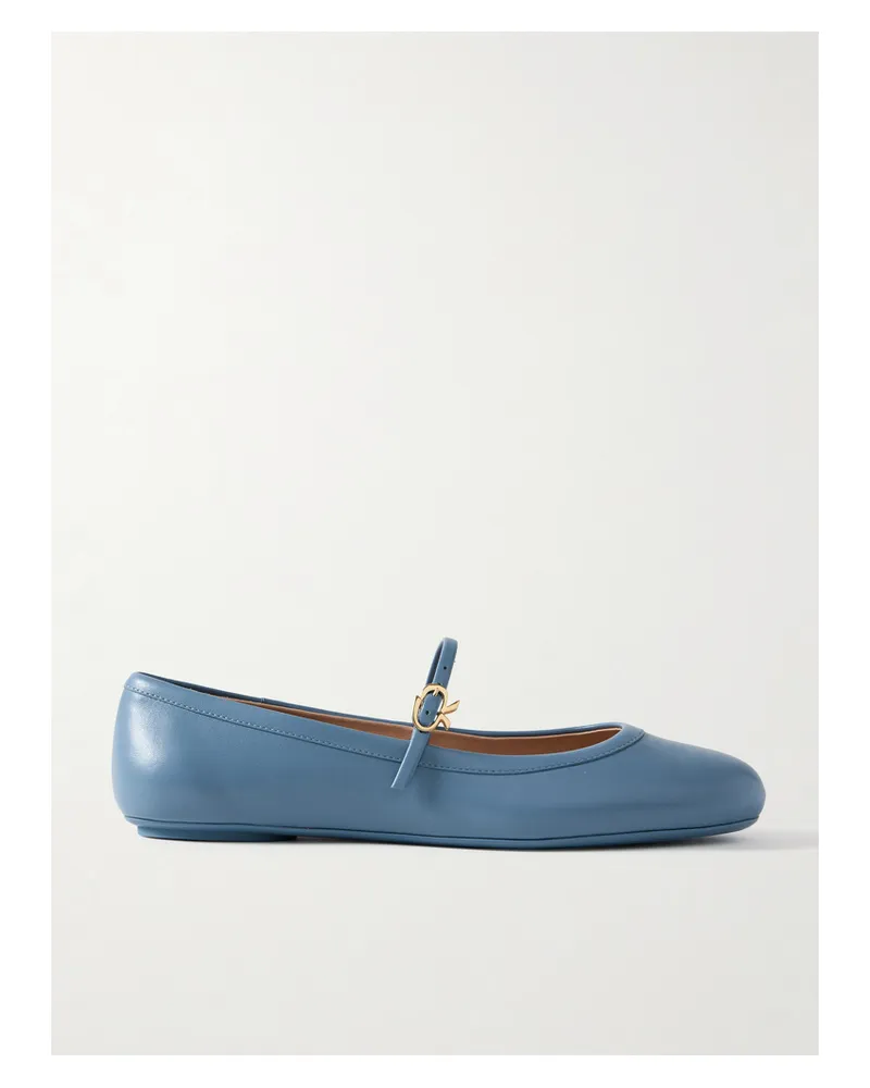Gianvito Rossi Carla Mary-jane-ballerinas Aus Leder - Blau Blau