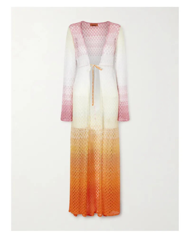 Missoni Strandkleid Aus Häkelstrick Mit Farbverlauf Und Metallic-garn - Orange Orange