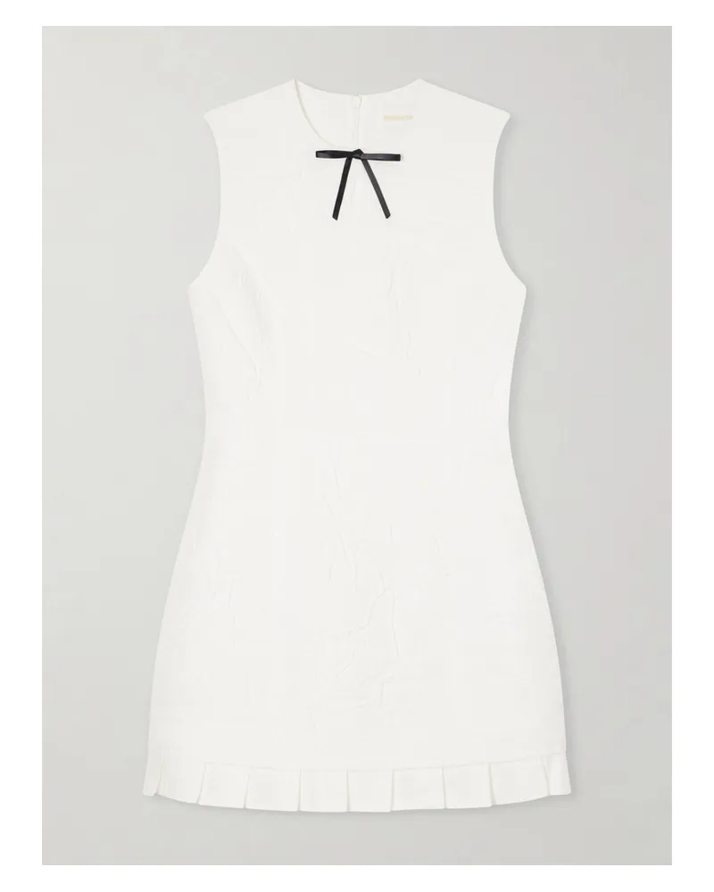 SHUSHU/TONG Bow-detailed Cotton Mini Dress - White White