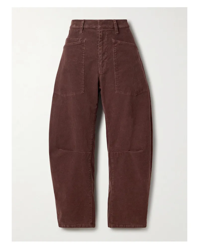 Nili Lotan Shon Barrel-hose Aus Cord Aus Einer Baumwollmischung - Burgunder Burgunder