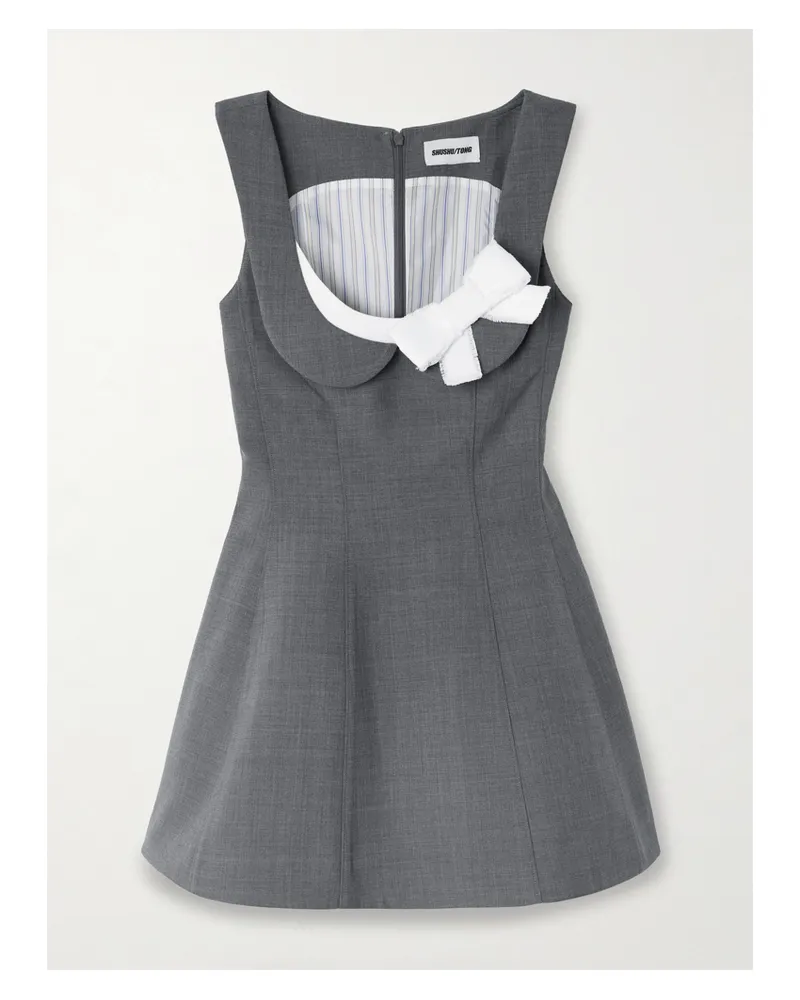 SHUSHU/TONG Minikleid Aus Flanell Mit Schleife - Grau Grau