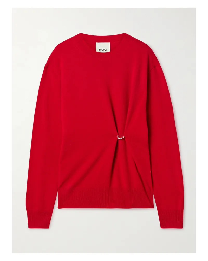 Isabel Marant Ilaria Pullover Aus Einer Merinowoll-kaschmirmischung Mit Verzierung - Rot Rot