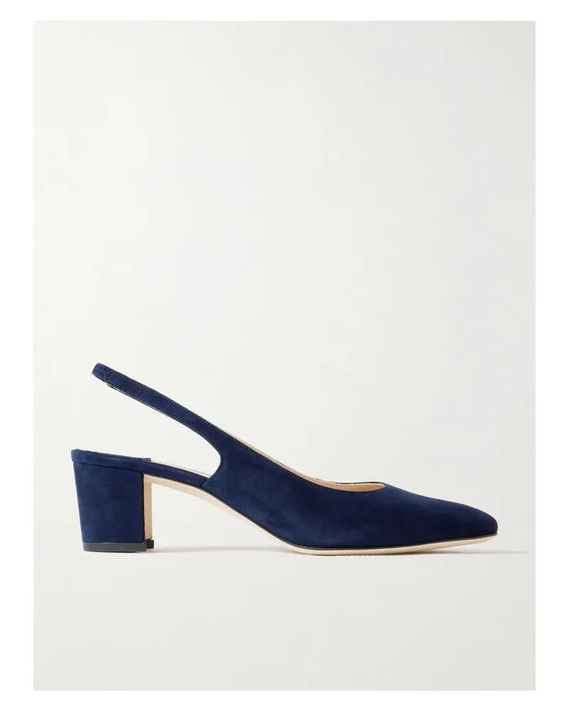 Manolo Blahnik Allurasan 50 Slingback-pumps Aus Veloursleder - Blau Blau