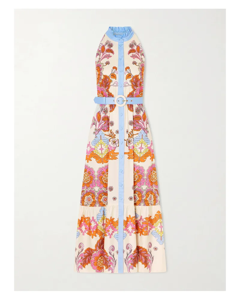 Borgo De Nor Biba Tiered Printed Cotton-poplin Maxi Dress - Multi Multi