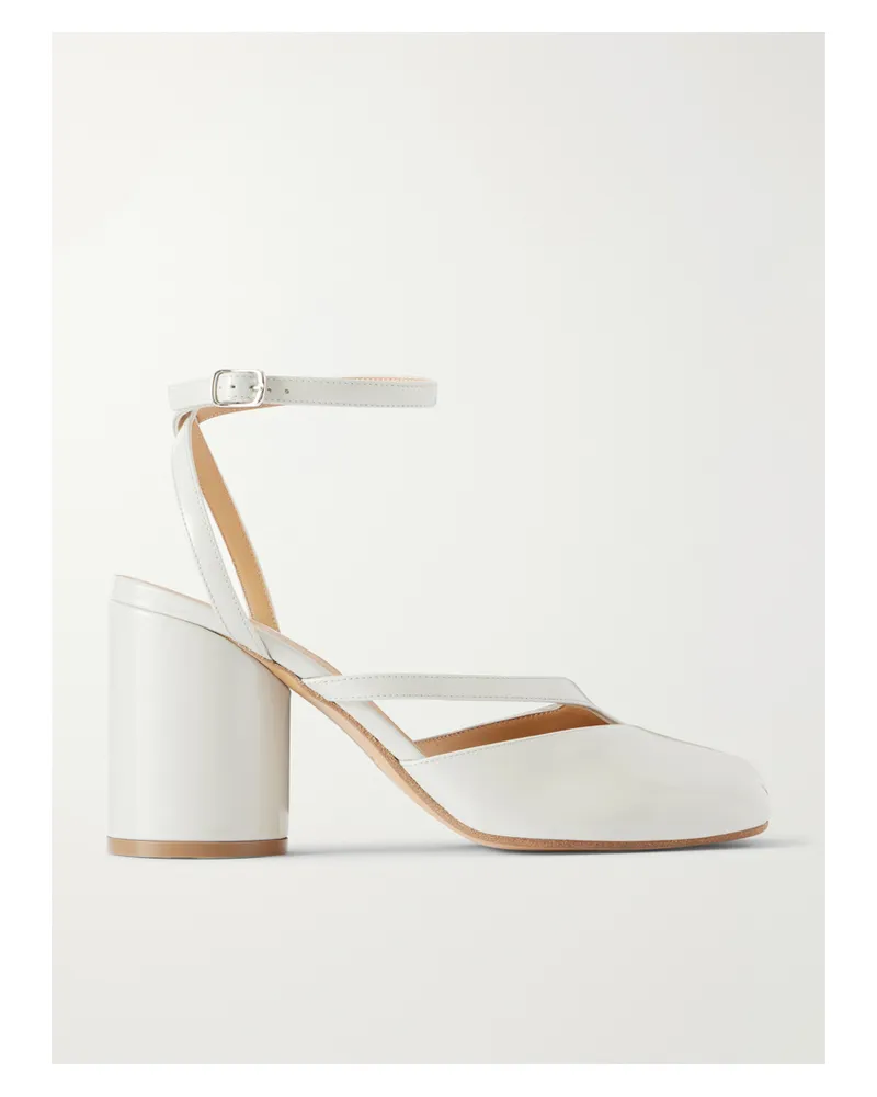 Maison Margiela Tabi Split-toe Glossed Leather Pumps - Gray Gray