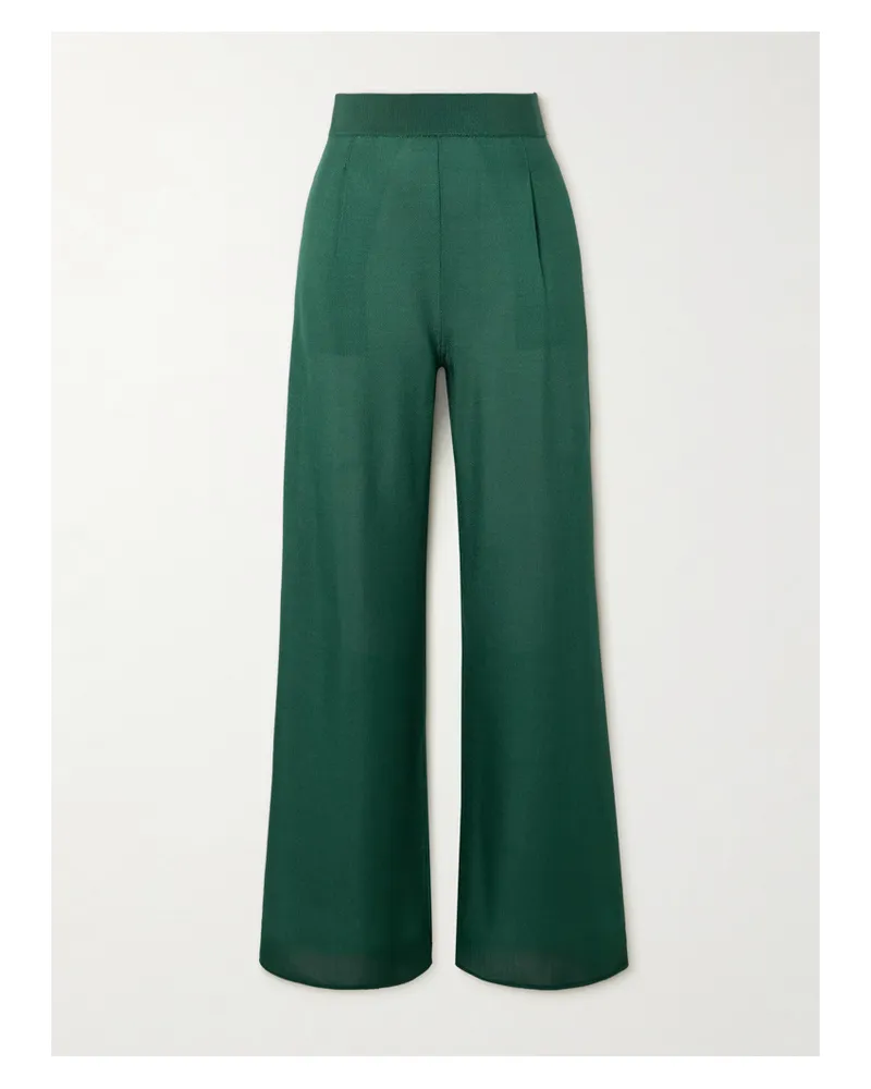 Max Mara Gordon Hose Mit Weitem Bein Aus Stretch-strick - Grün Grün