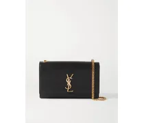 Kate Medium Embossed-leather Shoulder Bag - Black