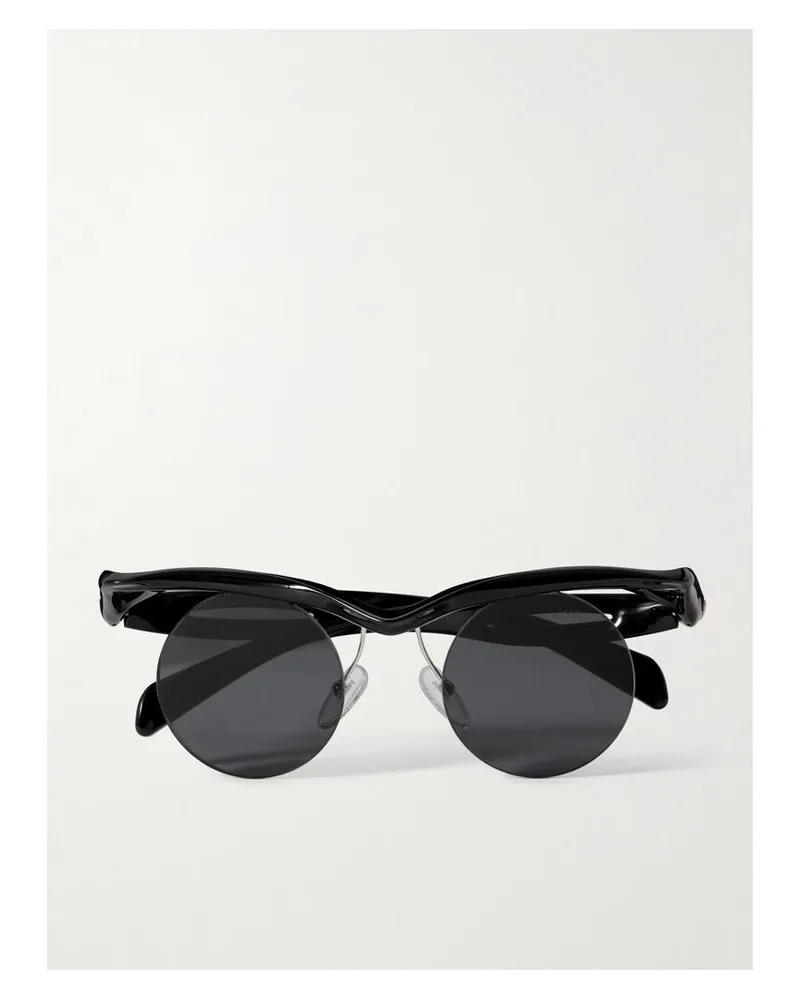 Prada Morph Rahmenlose Sonnenbrille Aus Azetat Mit Runden Gläsern - Schwarz Schwarz