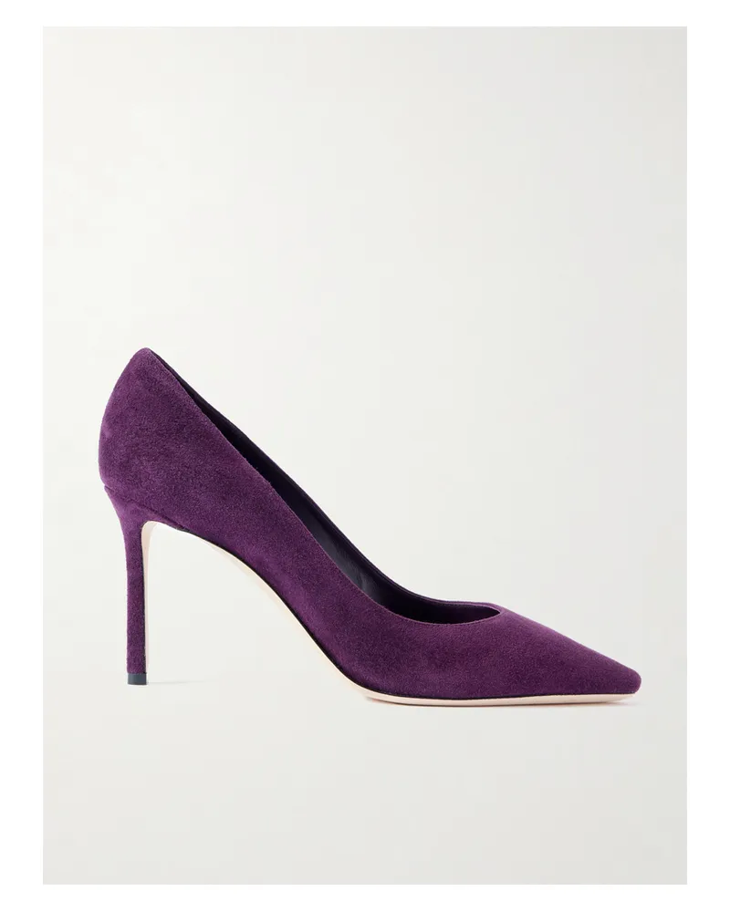 Jimmy Choo Romy 85 Suede Pumps - Purple Purple