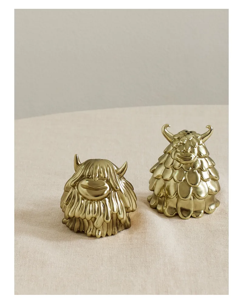 L’OBJET Haas Brothers Niki + Simon Salz- Und Pfefferstreuer Aus Messing - Gold Gold