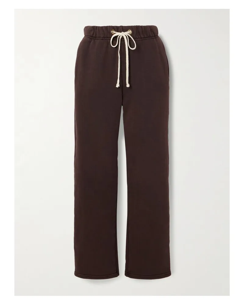 LES TIEN Dylano Jogginghose Mit Geradem Bein Aus Baumwoll-jersey - Braun Braun