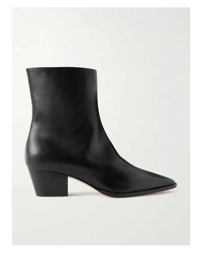 Manolo Blahnik Aliera 50 Ankle Boots Aus Leder - Schwarz Schwarz