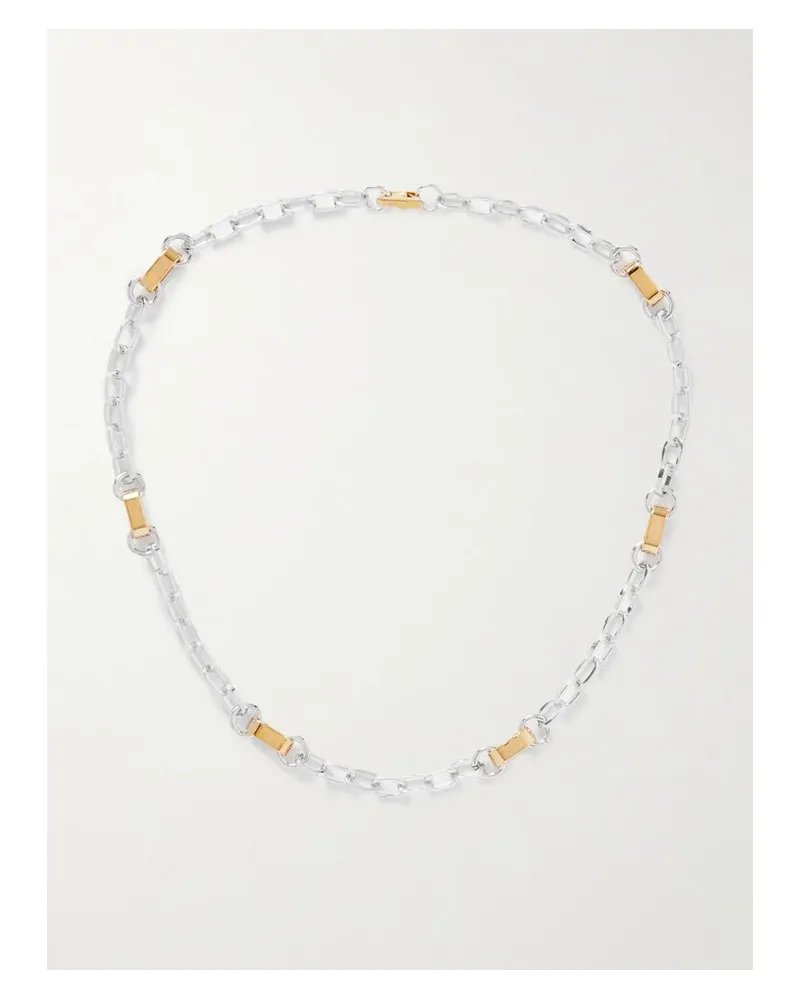 Laura Lombardi Centa Kette Mit Rhodiumauflage Und Vergoldeten Details - Silber Silber