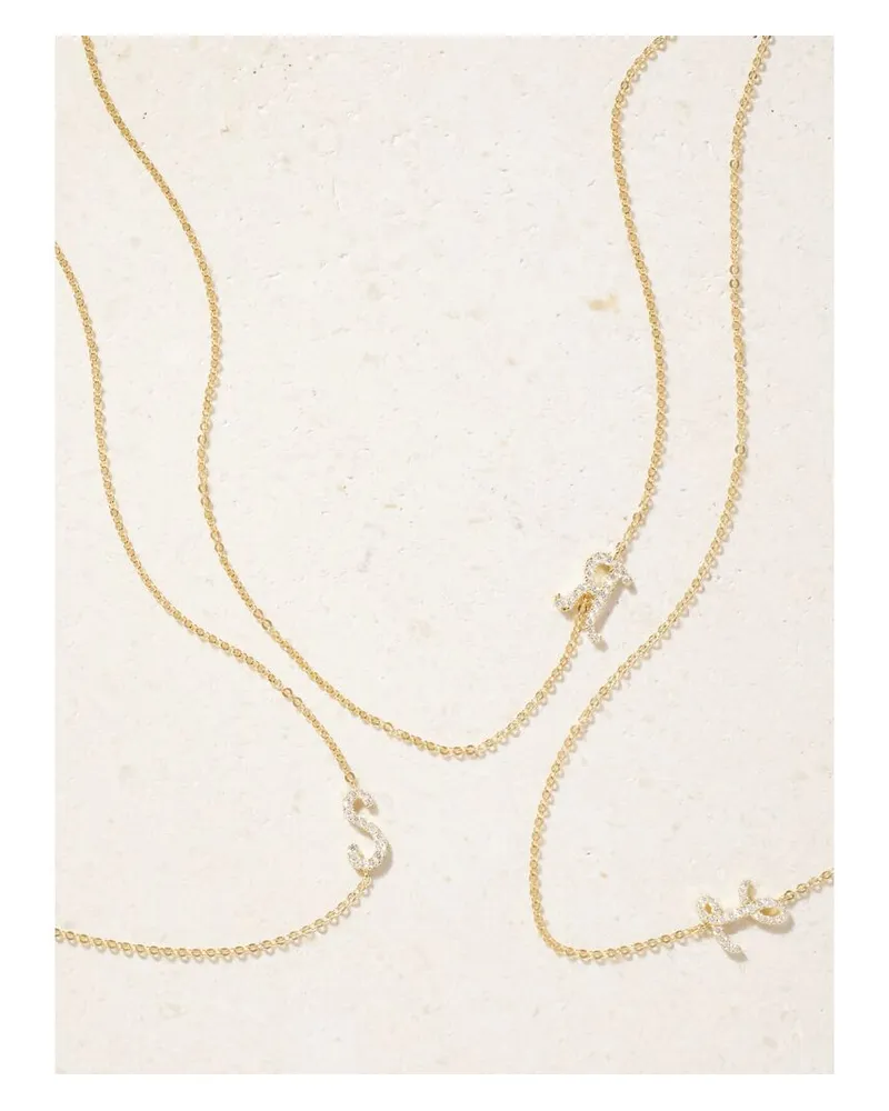 ANITA KO Initial Kette Aus 18 Karat Gold Mit Diamanten Gold