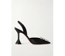 Begum Swarovski Crystal-embellished Satin Slingback Pumps - Black