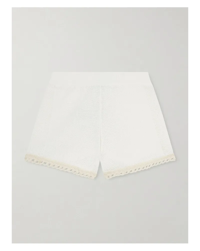 Stella McCartney Crochet-trimmed Cotton Shorts - White White