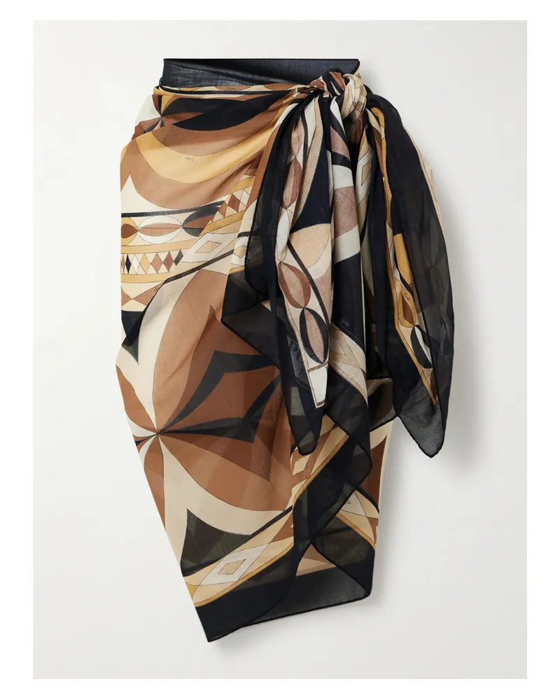 Emilio Pucci Pareo Aus Bedruckter Baumwolle - Gold Gold