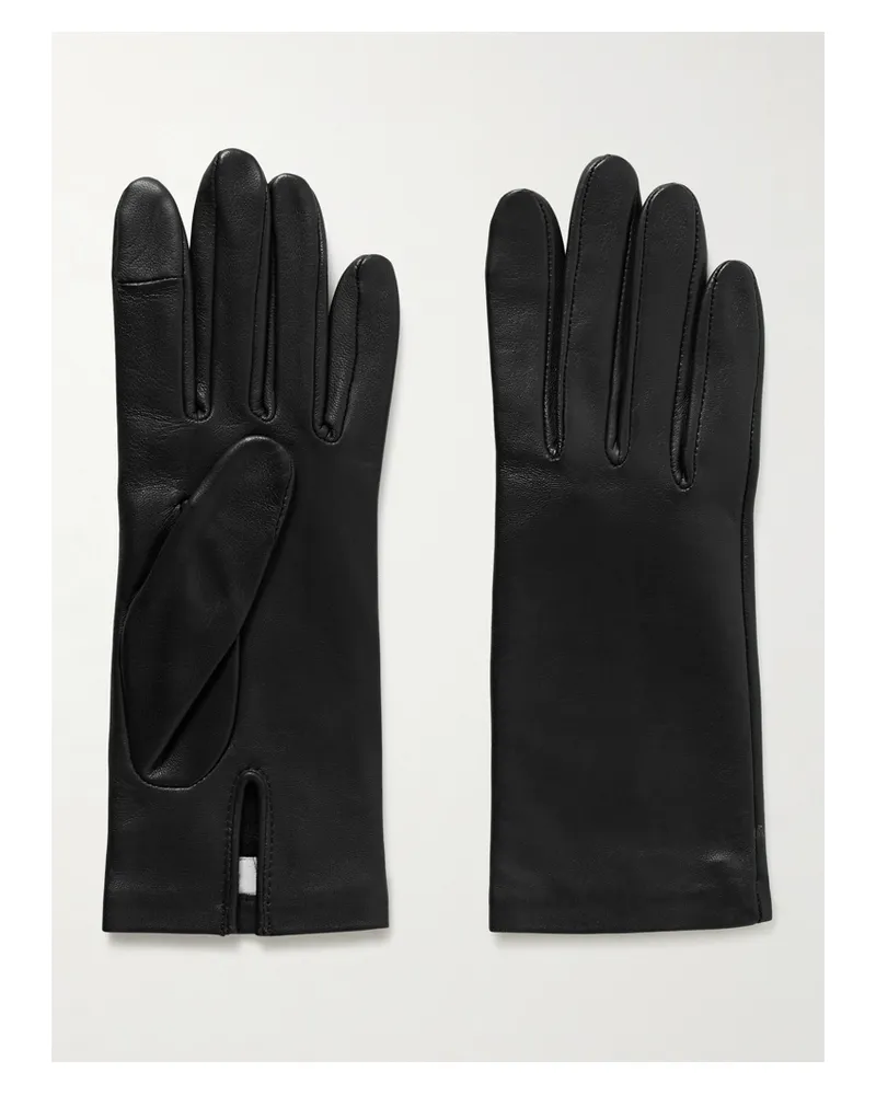 Agnelle Kate Leather Gloves - Black Black