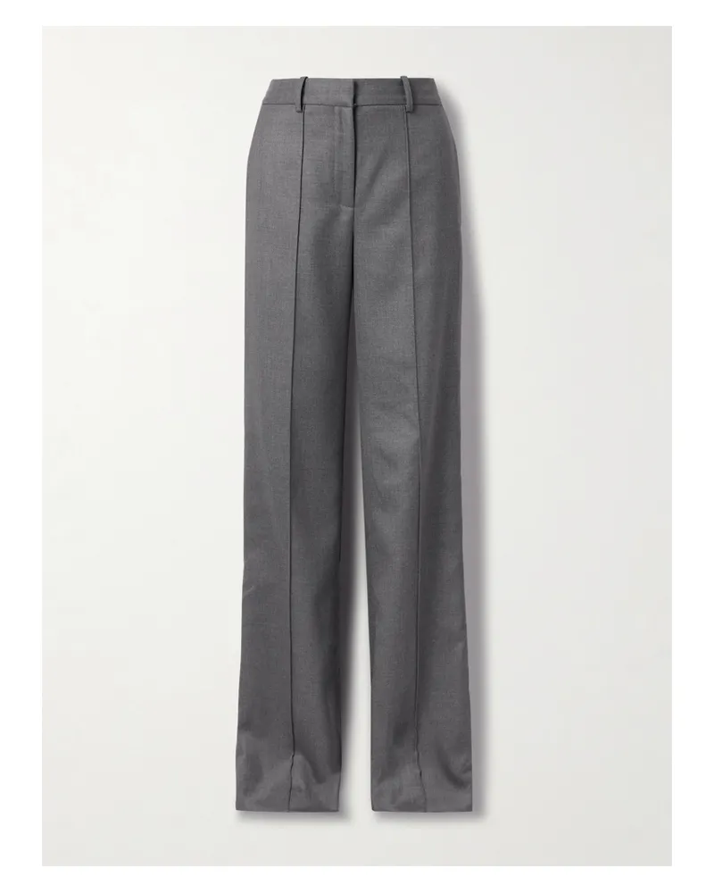Adam Lippes Wyatt Hose Mit Geradem Bein Aus Twill Aus Einer Wollmischung - Grau Grau