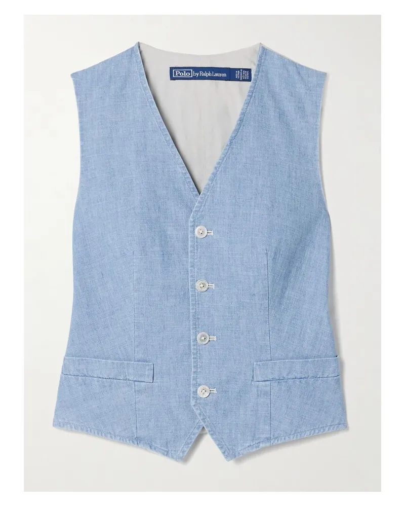 Ralph Lauren Pauline Weste Aus Baumwoll-chambray - Blau Blau