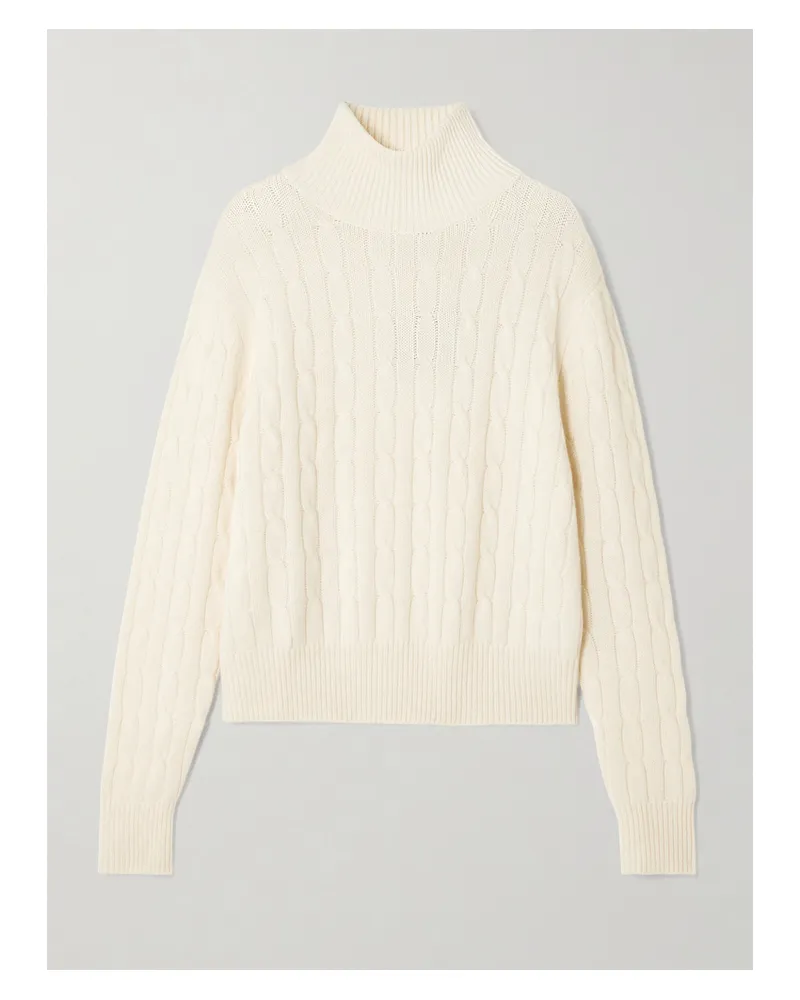 arch4 Patrizia Pullover Aus Kaschmir In Zopfstrick Mit Stehkragen - Elfenbein Elfenbein