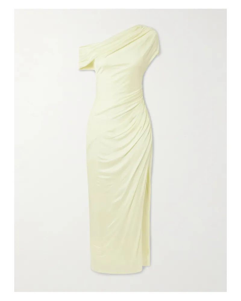 GALVAN Schulterfreies Maxikleid Aus Stretch-jersey Mit Raffungen - Gelb Gelb
