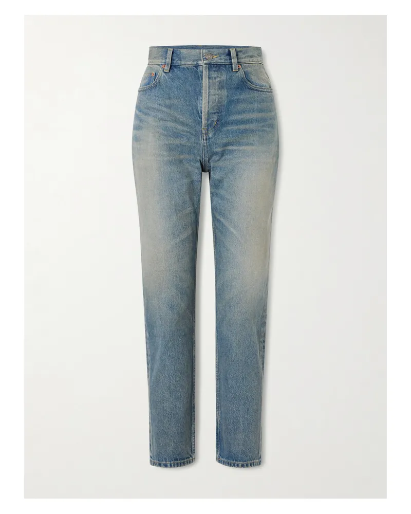 Saint Laurent Hoch Sitzende Jeans Mit Schmalem Bein - Blau Blau
