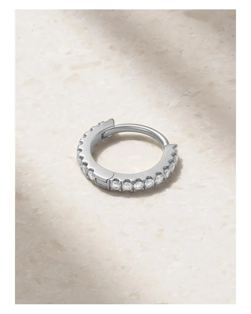 Maria Tash 6,5 Mm Creole Aus 18 Karat Weißgold Mit Diamanten - Silber Silber