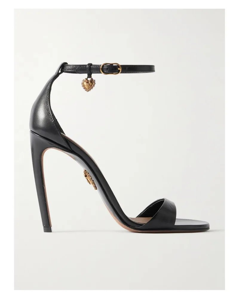 Dolce & Gabbana Sandalen Aus Leder Mit Verzierungen - Schwarz Schwarz