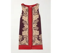 Storybook Printed Silk Mini Dress - Red