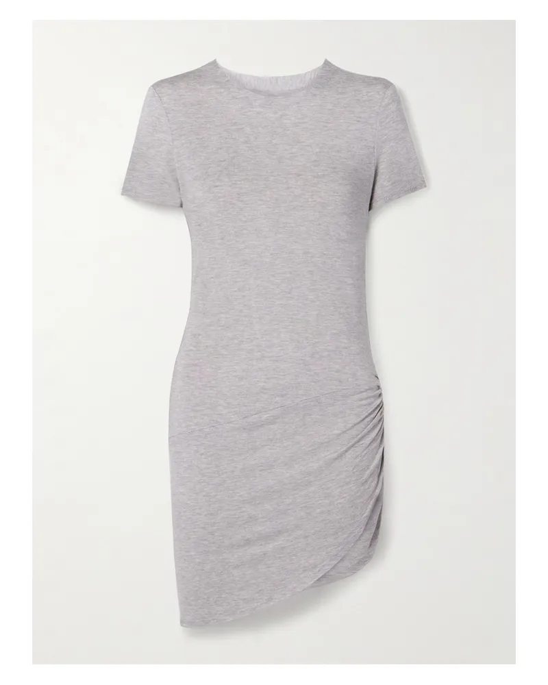 Norma Kamali Asymmetrisches Minikleid Aus Stretch-jersey Mit Raffung - Grau Grau