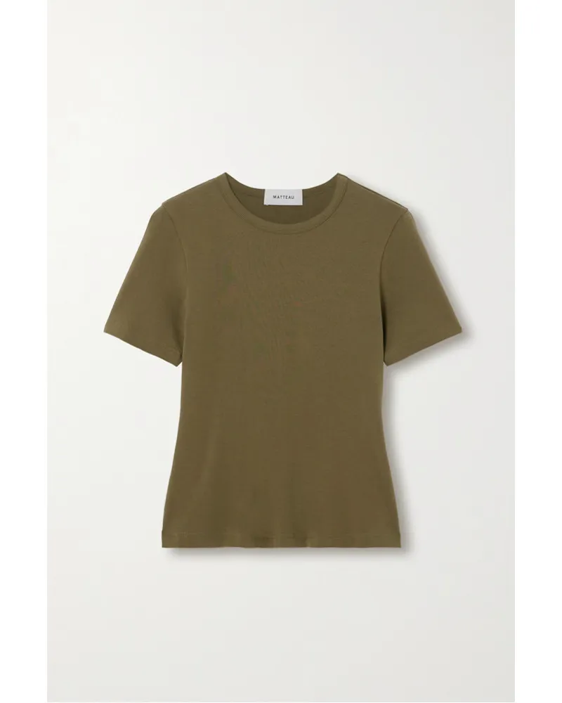 Matteau Net Sustain T-shirt aus Jersey aus einer Biobaumwollmischung Grün
