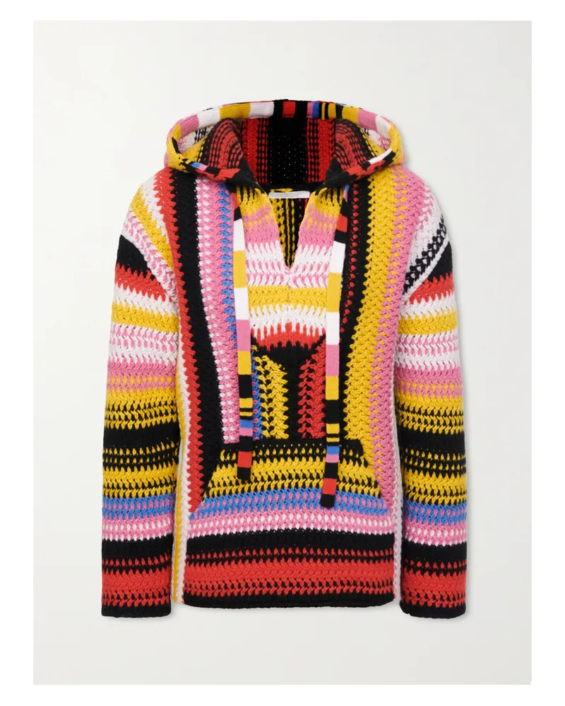 Chloé Hoodie Aus Gestreiftem Makramee Aus Einer Kaschmirwollmischung - Lila Lila