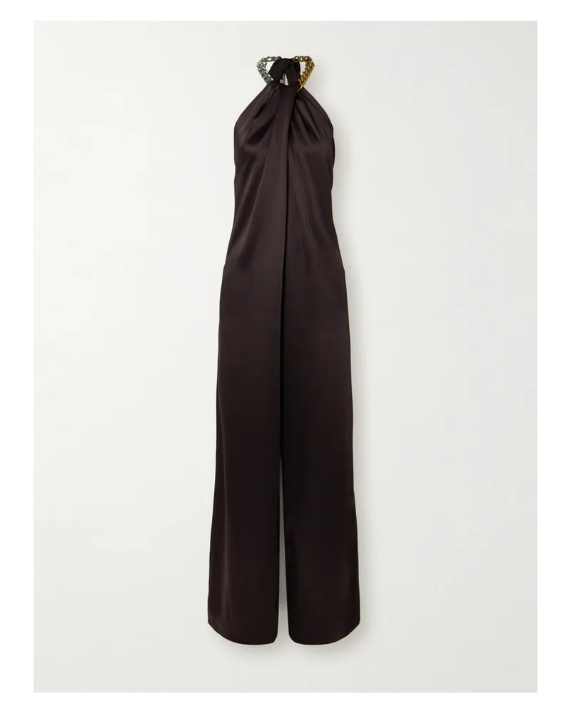 Stella McCartney Jumpsuit Aus Satin Mit Kette - Braun Braun