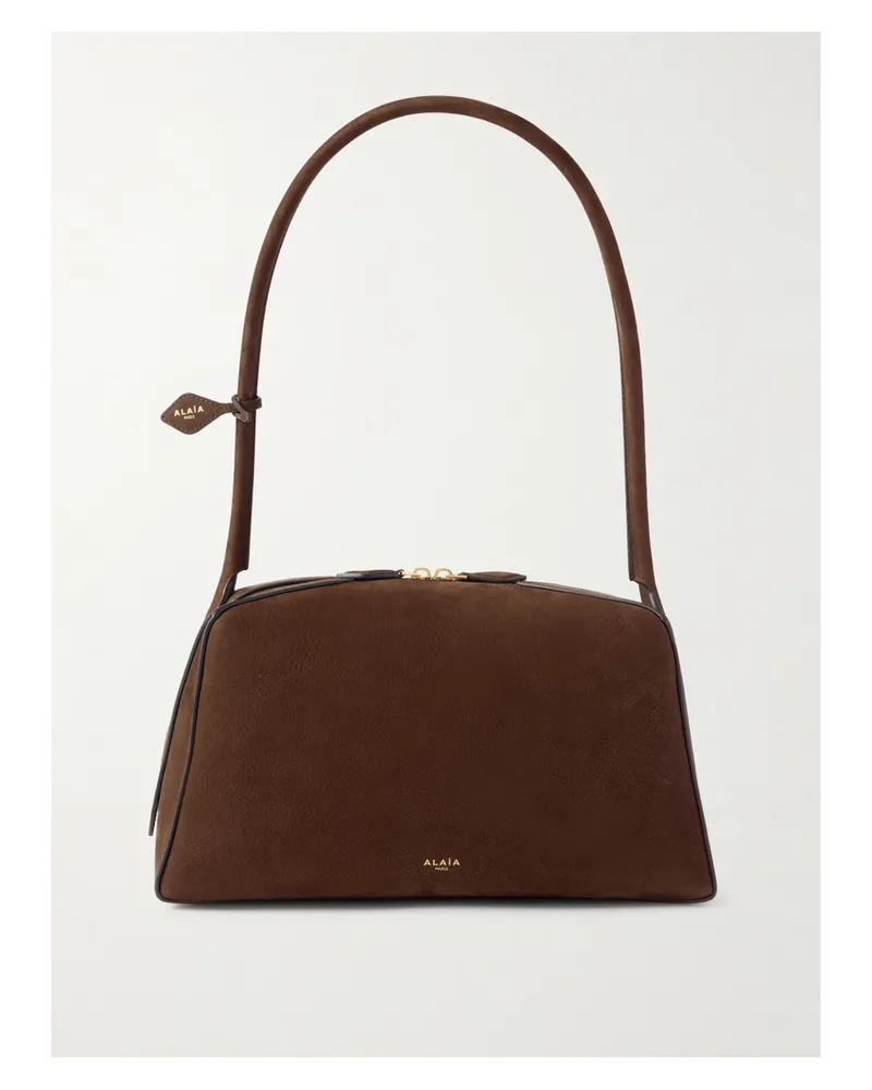 Alaïa Le Bulldog Medium Nubuck Shoulder Bag - Brown Brown
