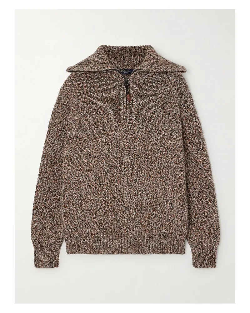 Loro Piana Alpe Granus Kaschmirpullover Mit Reißverschluss - Braun Braun