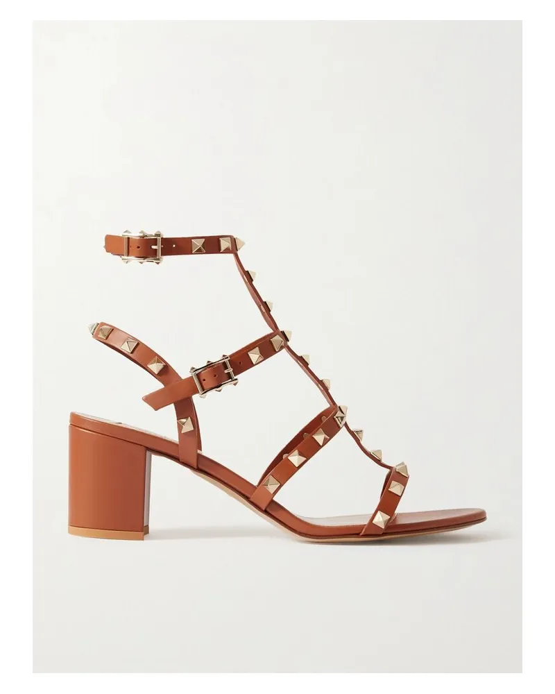 Valentino Garavani Rockstud 55 ,sandalen Aus Leder - Braun Braun